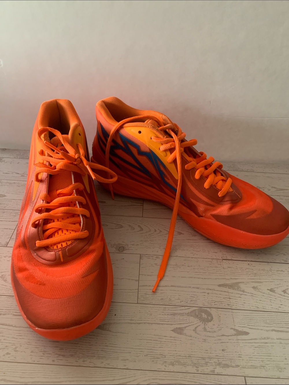 Men's Puma MB.02 supernova LaMelo Ball Orange Athletic Sneakers Size 13
